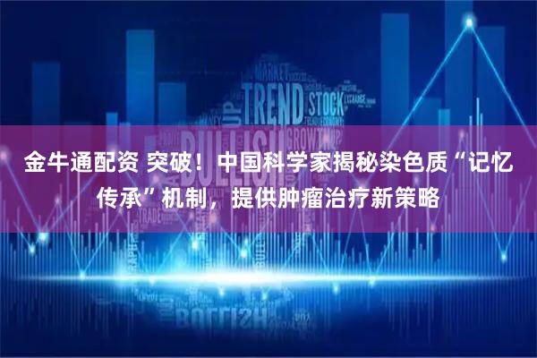 金牛通配资 突破！中国科学家揭秘染色质“记忆传承”机制，提供肿瘤治疗新策略