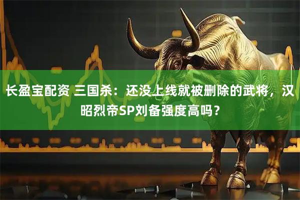 长盈宝配资 三国杀：还没上线就被删除的武将，汉昭烈帝SP刘备强度高吗？